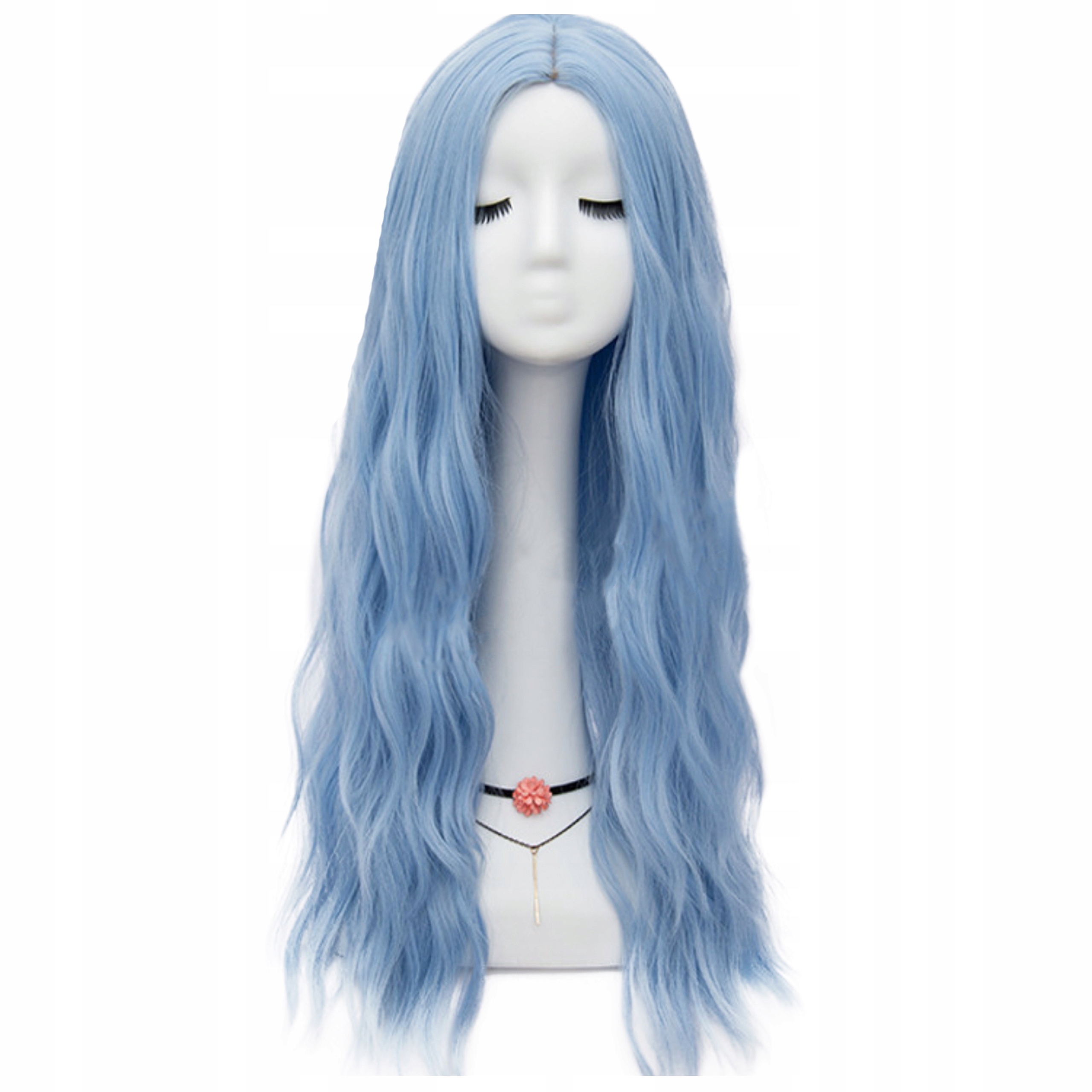 Peruka Cosplay długie włosy Glam Rock Niebieska
