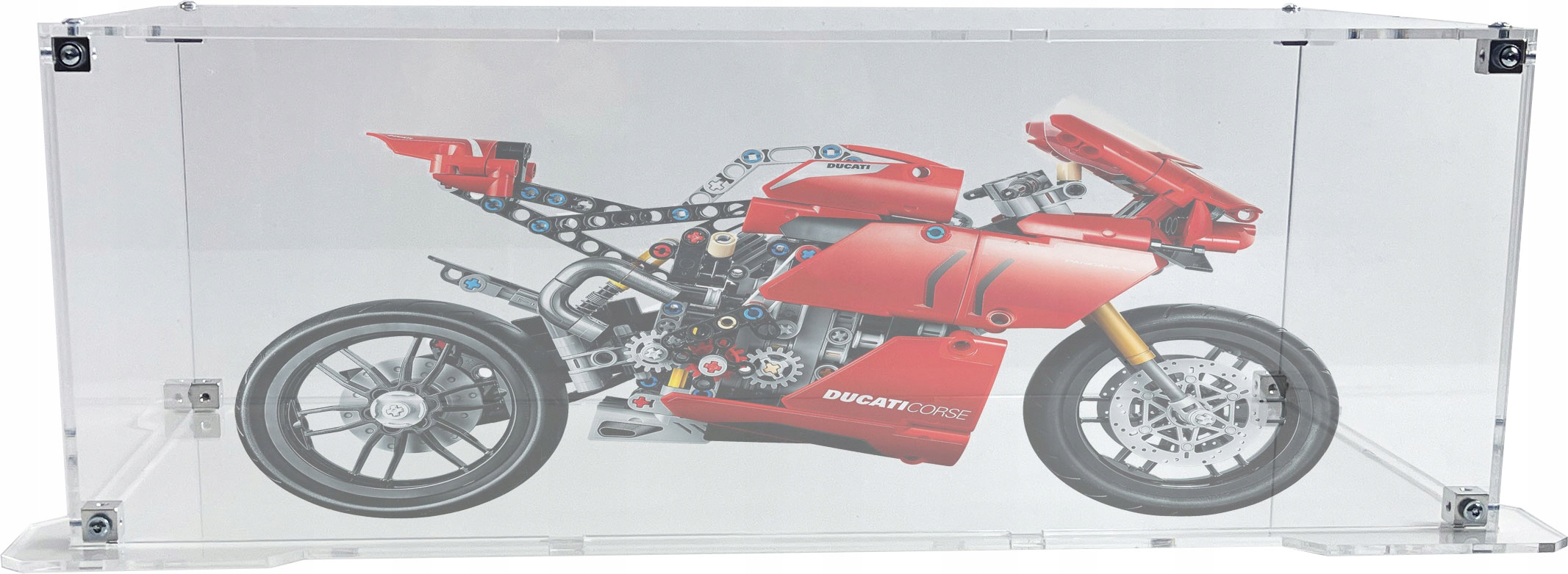 Vitrína s podstavcem Drewlandia pro sadu Lego 42107 Technic Ducati Panigale
