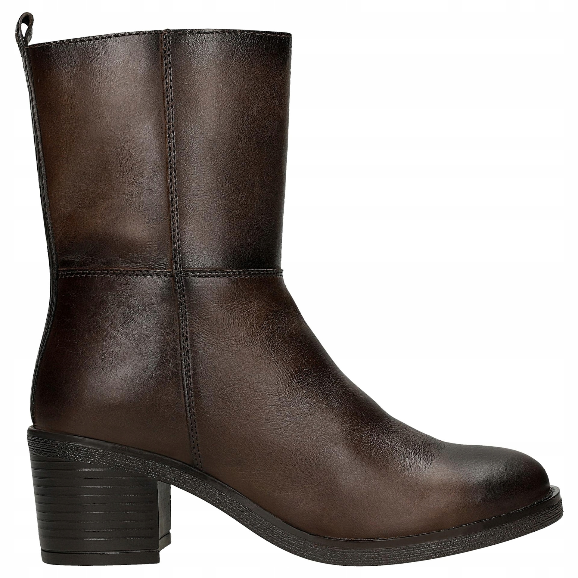 Hnědé kožené kotníkové kotníkové boty s plochým podpatkem vel. 37