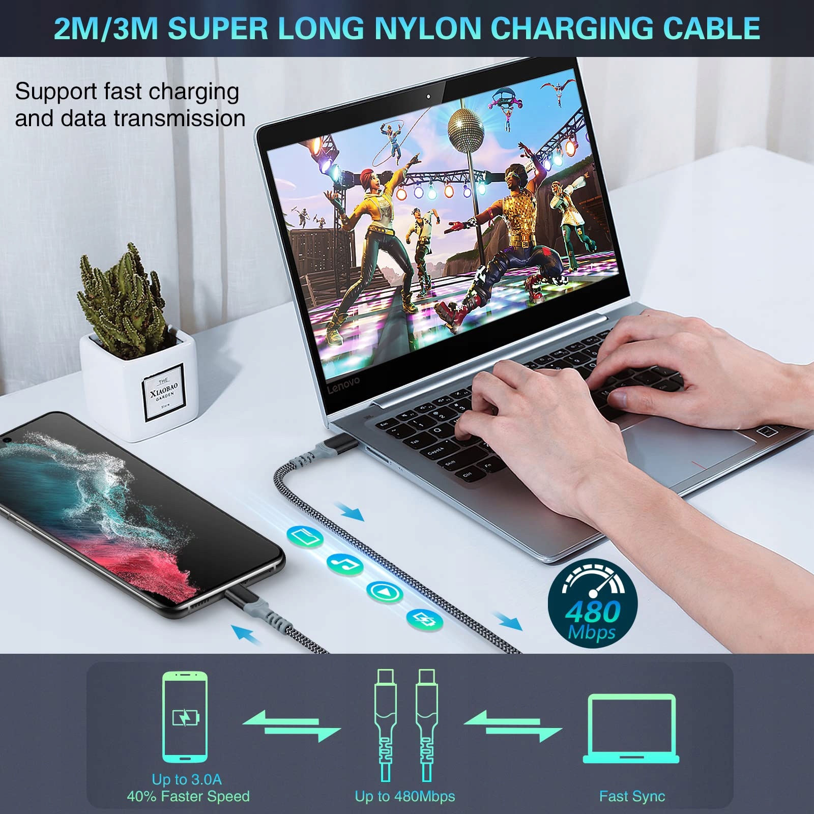 Acezeek: USB Ładowarka 4-Porty 33W QC 3.0 Szybka do iPhone Galaxy — miniatura 3