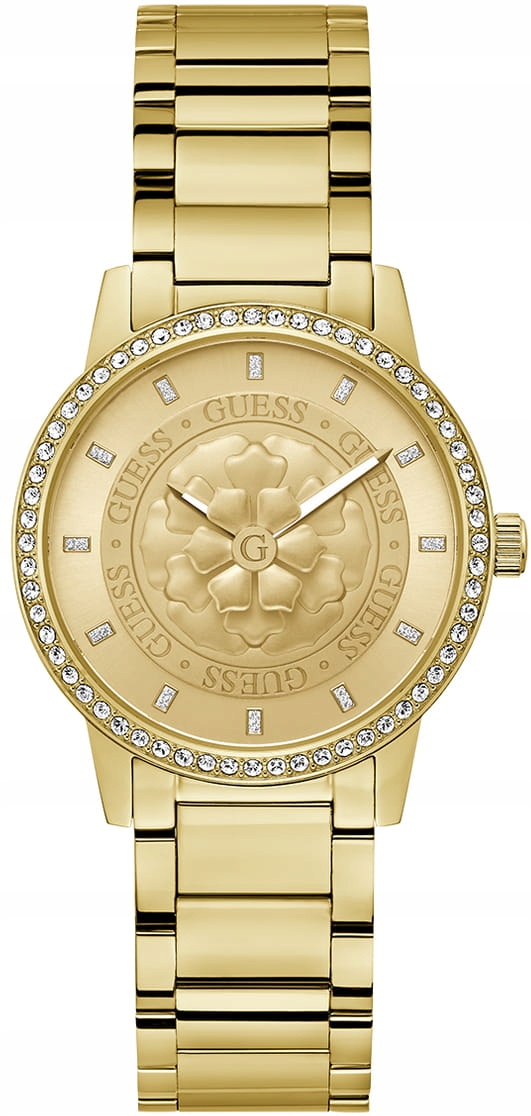 Dámské hodinky Guess Petal Gold Zlatý ciferník Náramek ocel Logo