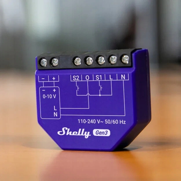 SHELLY Dimmer 0/1-10V PM Gen3 ściemniacz — 3