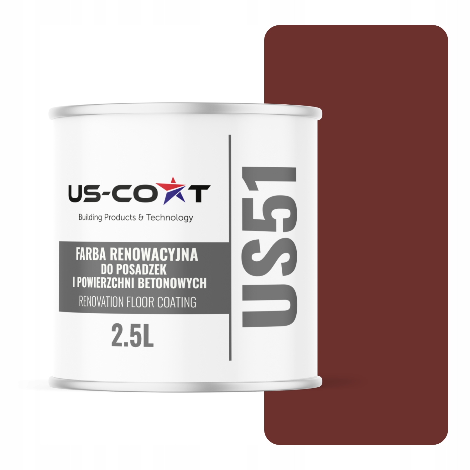 Farba Na Renováciu Podláh Betón Garáž Farba Čerešňová RAL3009 Polomatná 2,5 L