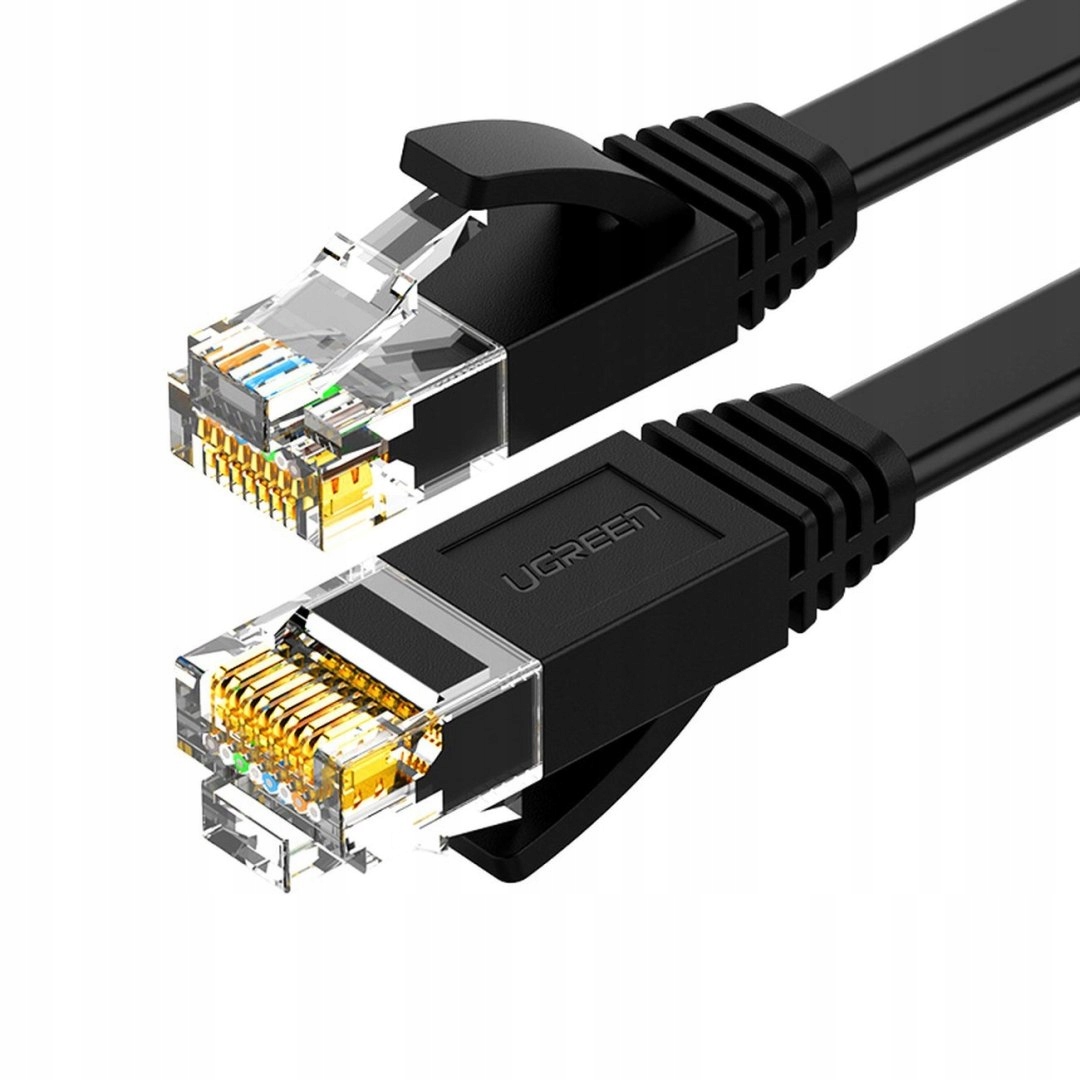 Kabel Ugreen NW102 50178 płaski sieciowy Lan Ethernet Cat. 6 10m czarny