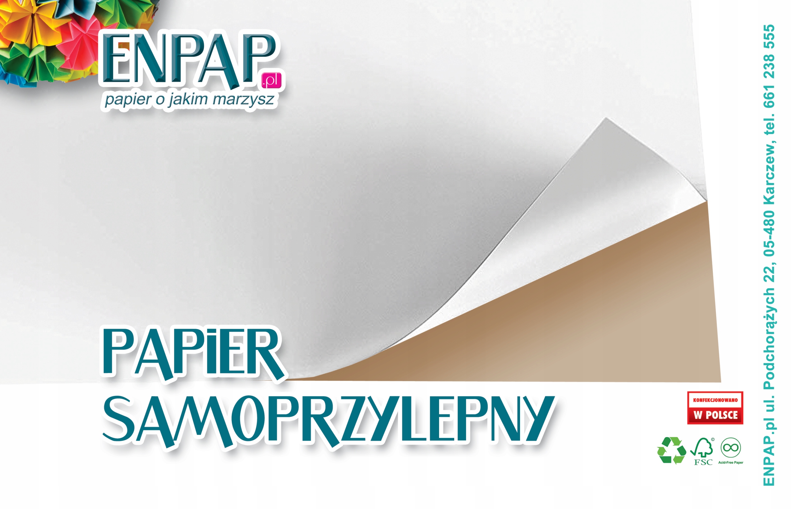 

Papier Samoprzylepny Biały Półbłysk A4 100 Ark.