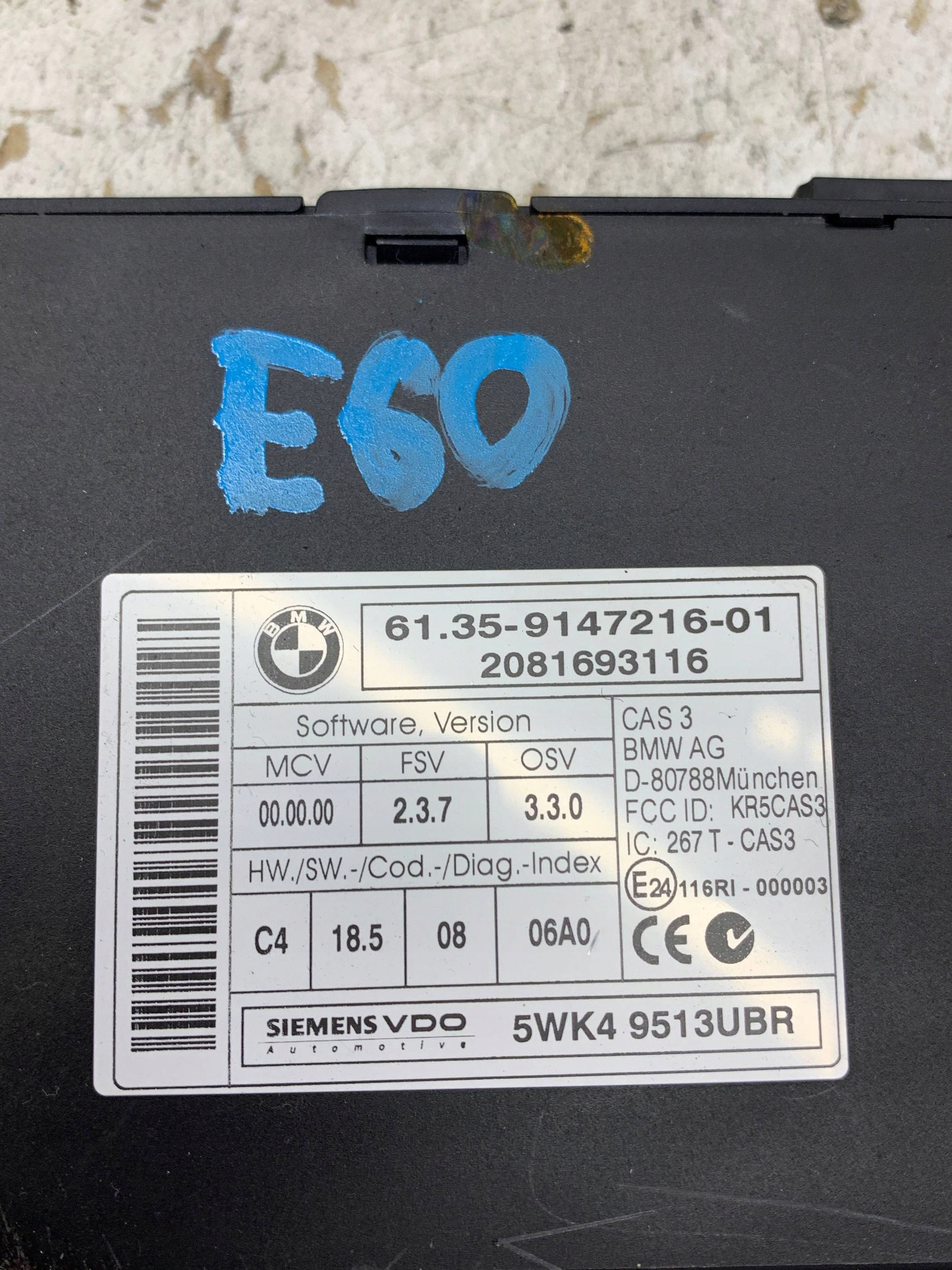 modulo Centralina CAS 9147216 BMW E60 (2003-2010) 2.0D