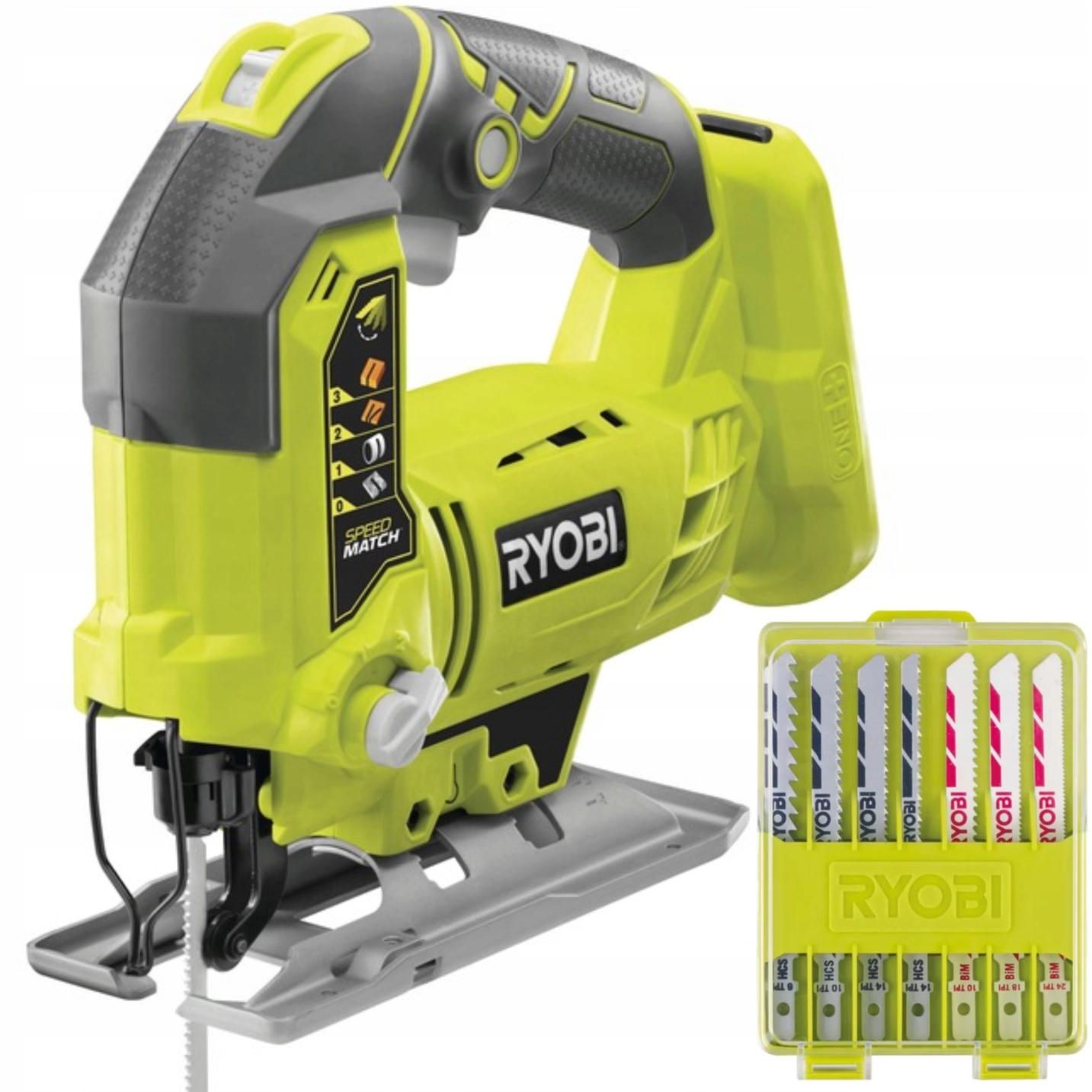 Ryobi Akumulátorová pila R18JS-0 Solo 18V sada pilových listů 10 Ks