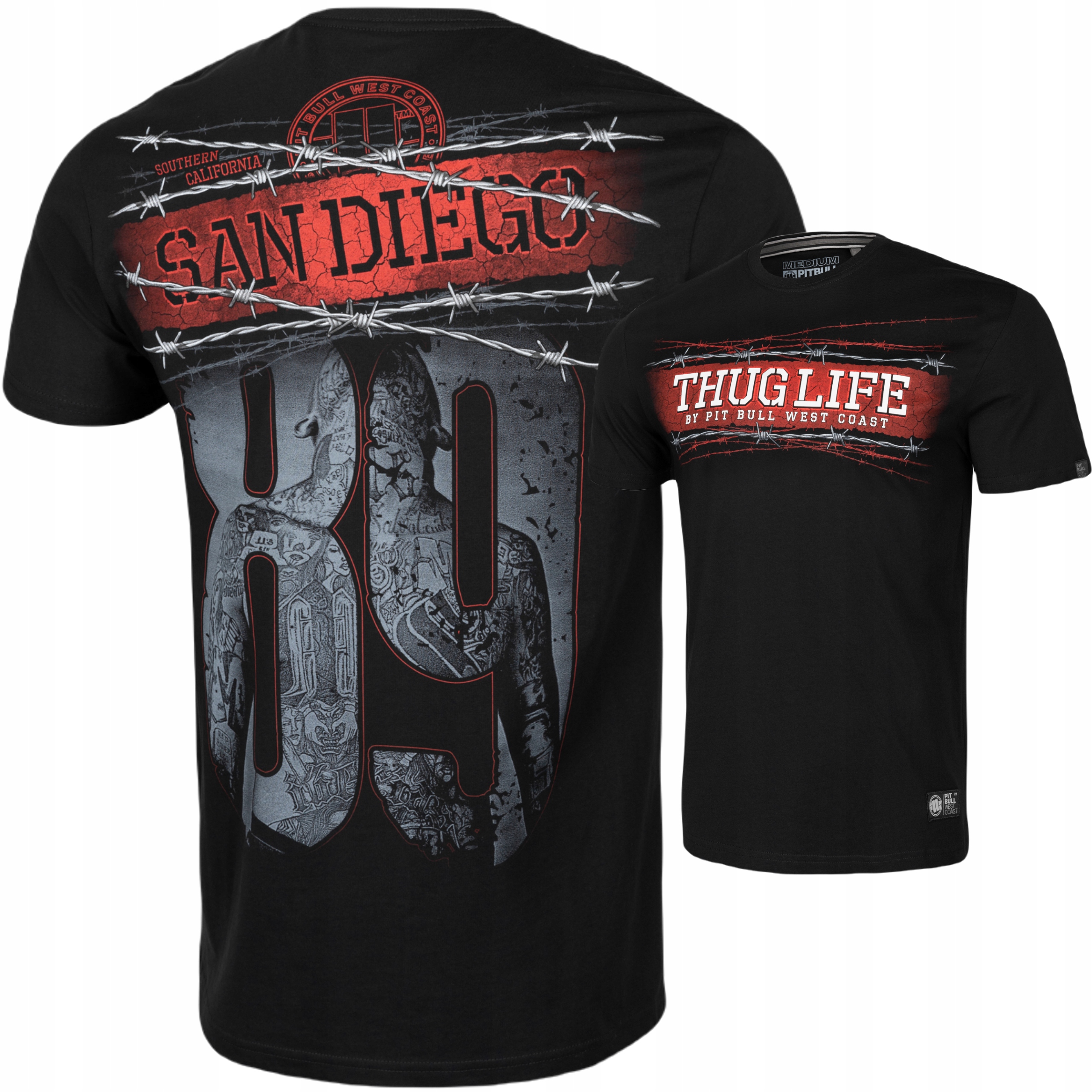KOSZULKA PIT BULL THUG LIFE SAN DIEGO MĘSKA M