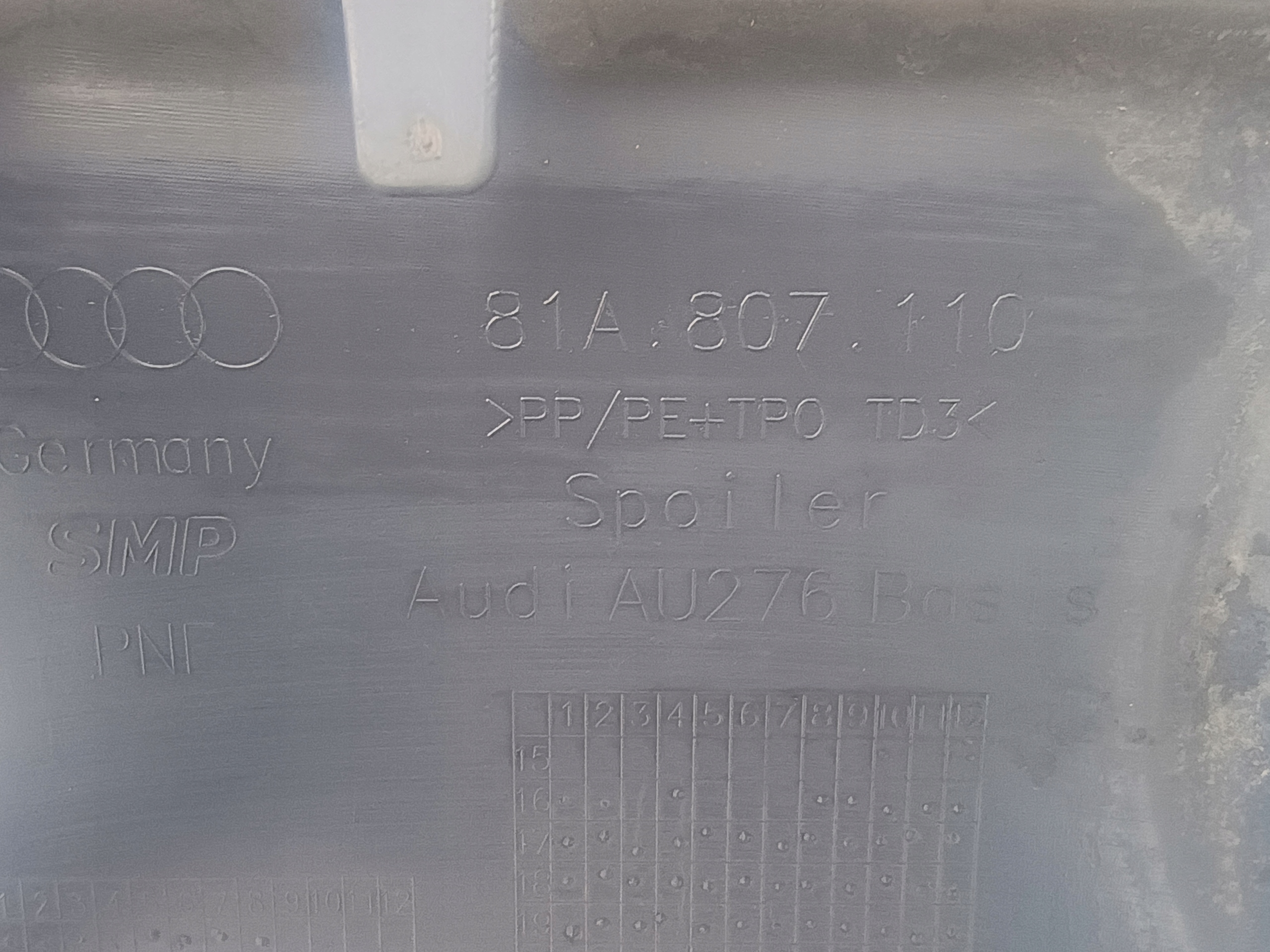 SPOILER Paraurti 81A807110 AUDI Q2