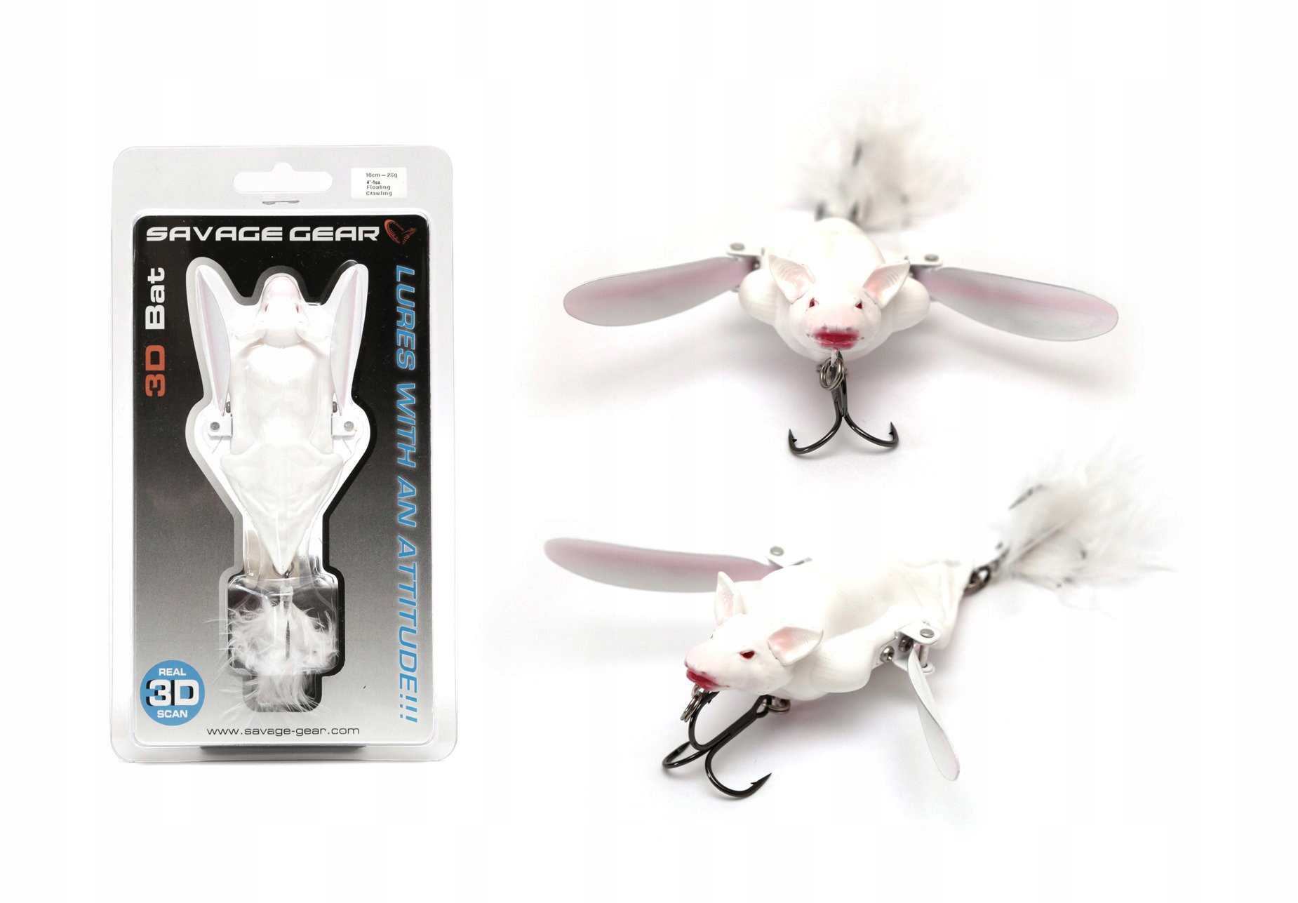 Savage Gear 3D Bat 7cm/14g Albino