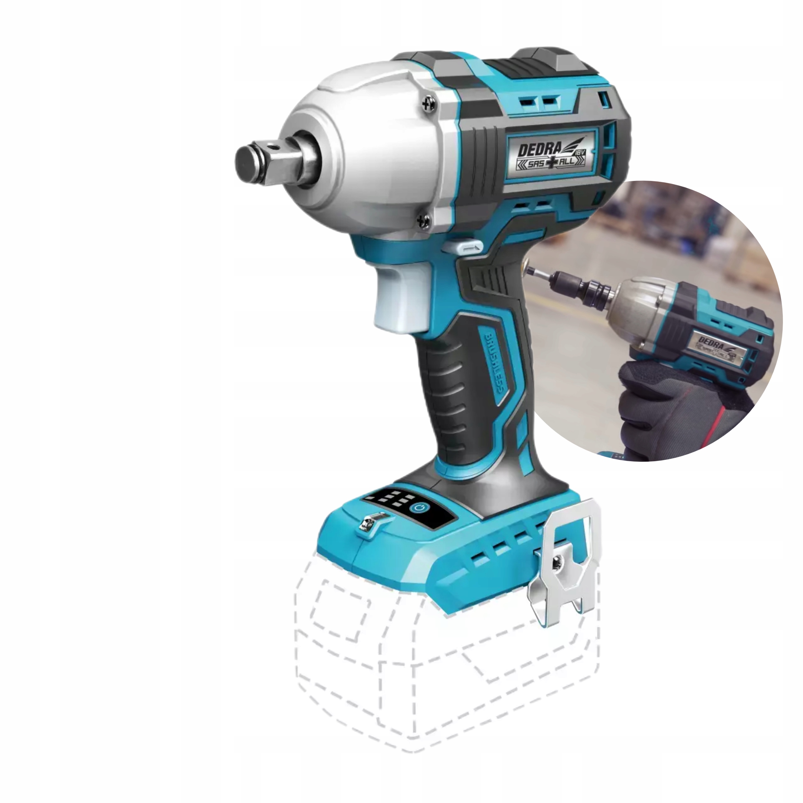 KLUCZ UDAROWY 450Nm BEZSZCZOTKOWY DEDRA Prędkość obrotowa 2300 obr./min