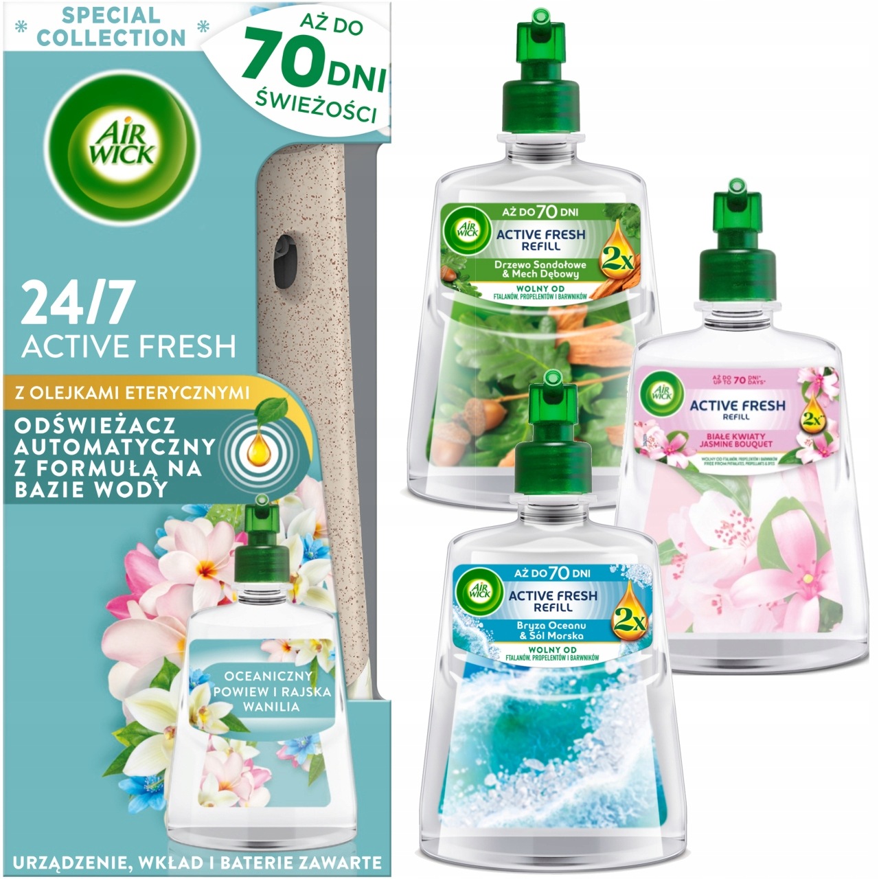 Air Wick Automatický Osvěžovač Vzduchu 4X Náplň 228 ML MIX Sada
