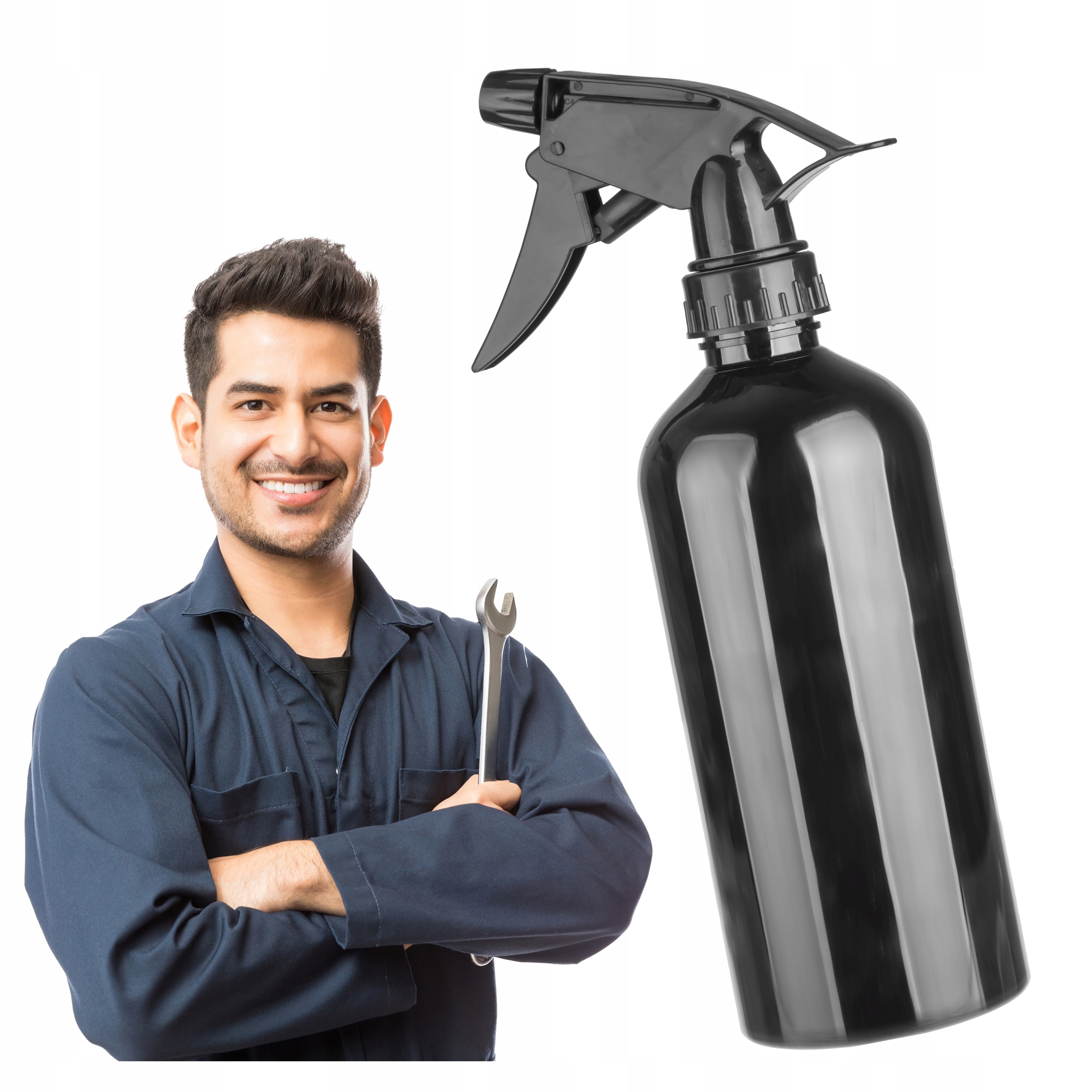 Duża Butelka z atomizerem 450 ml Atomizer Spryskiwacz do płynów Czarny