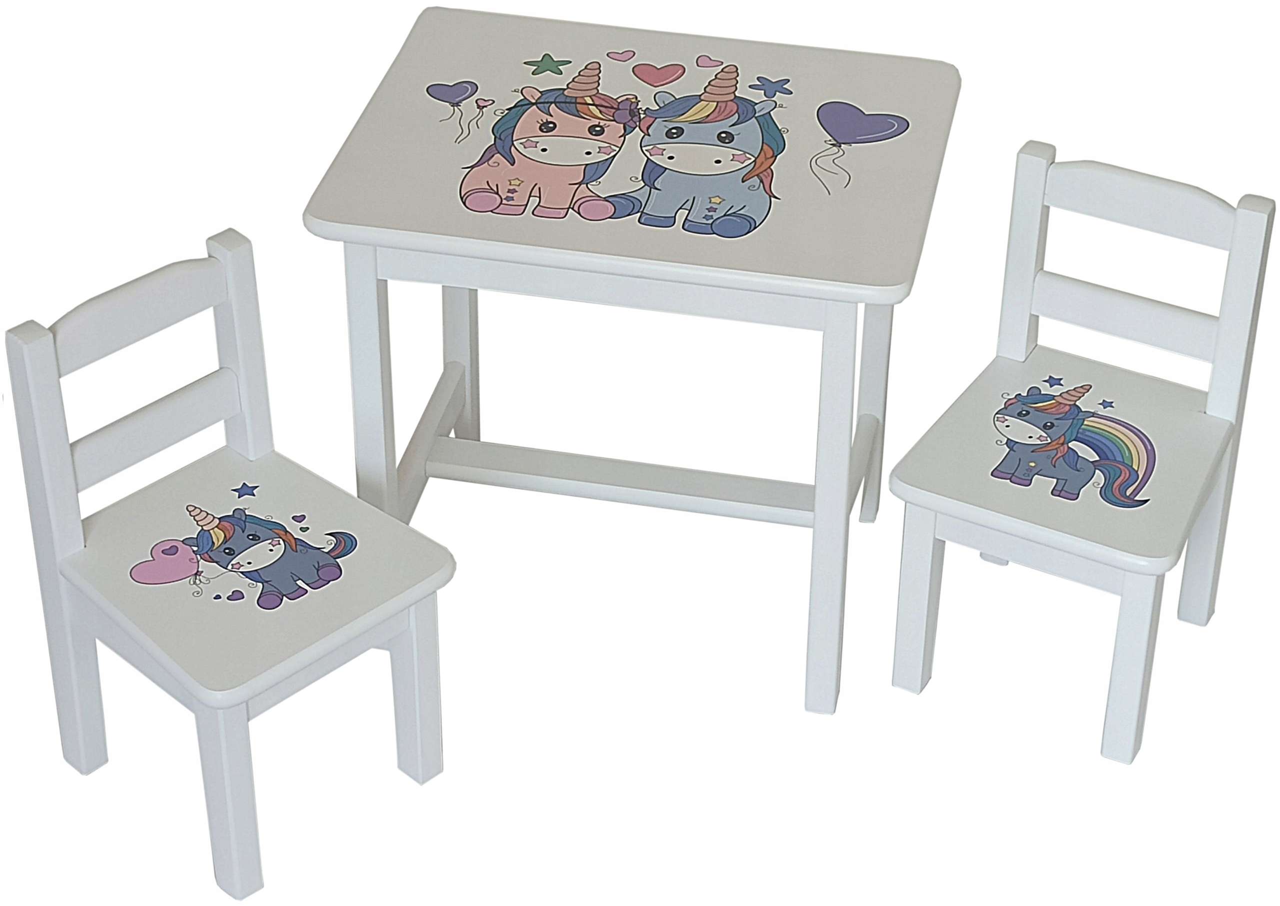 STOLIK Z KRZESEŁKAMI dla dzieci LITE DREWNO wzory Kolekcja BabyKids
