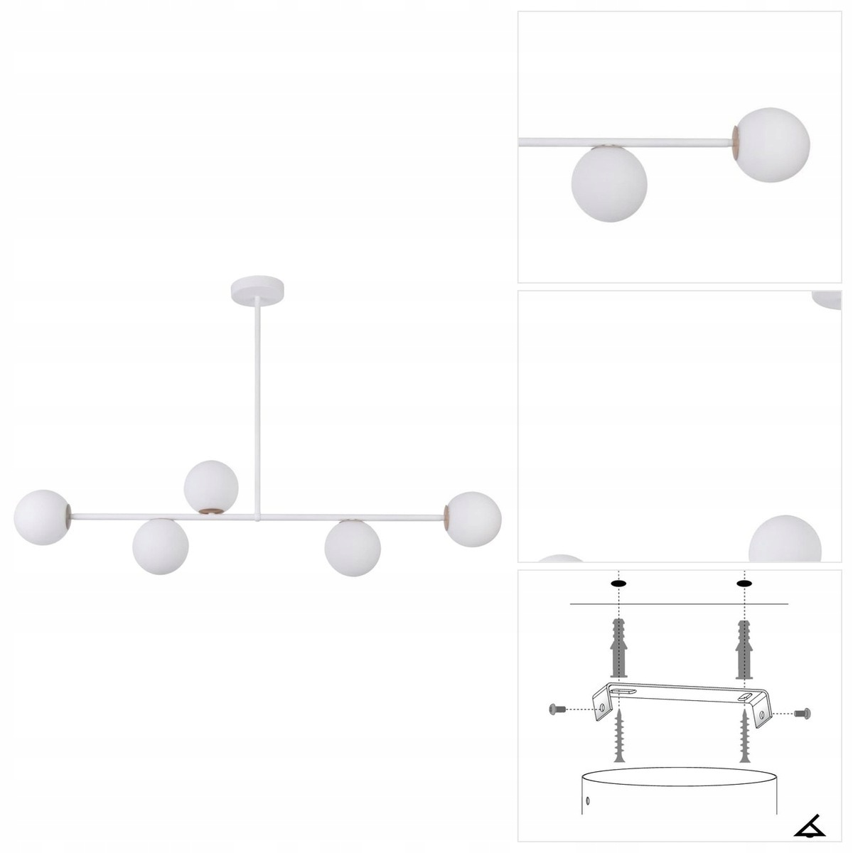 Bílá závěsná lampa Gama, moderní bodové světlo nad barem Sigma Lighting