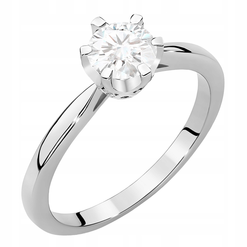 Krásný Zlatý Prstýnek pr. 585 14k s laboratorními diamanty 0,76ct