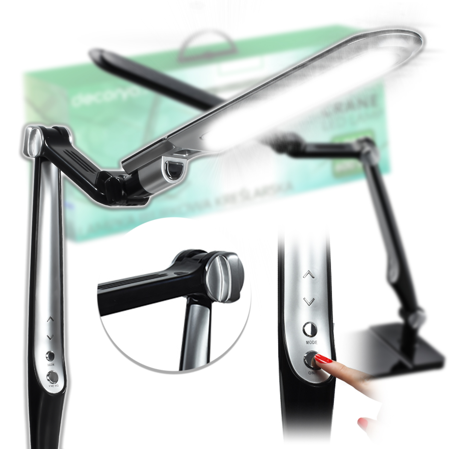 Led Lampička 10W Stolní, Dotyková, Kreslicí, Do Kanceláře, Tři Barvy Světla