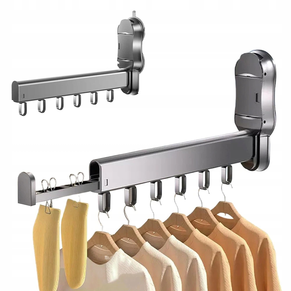 Levně Rozkládací Věšák Na Oblečení Bez Vrtání, Skládací, Letecký Hliník