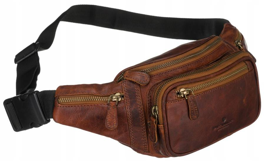 Ledvinka z přírodní kůže, kožená, přes rameno, na boky Peterson