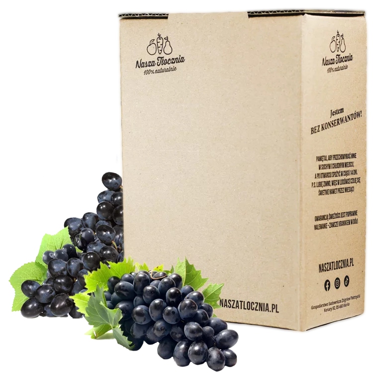 Levně 100% Lisovaný hroznový džus Nasza Tłocznia Hroznové Víno Tmavé Nfc 3L