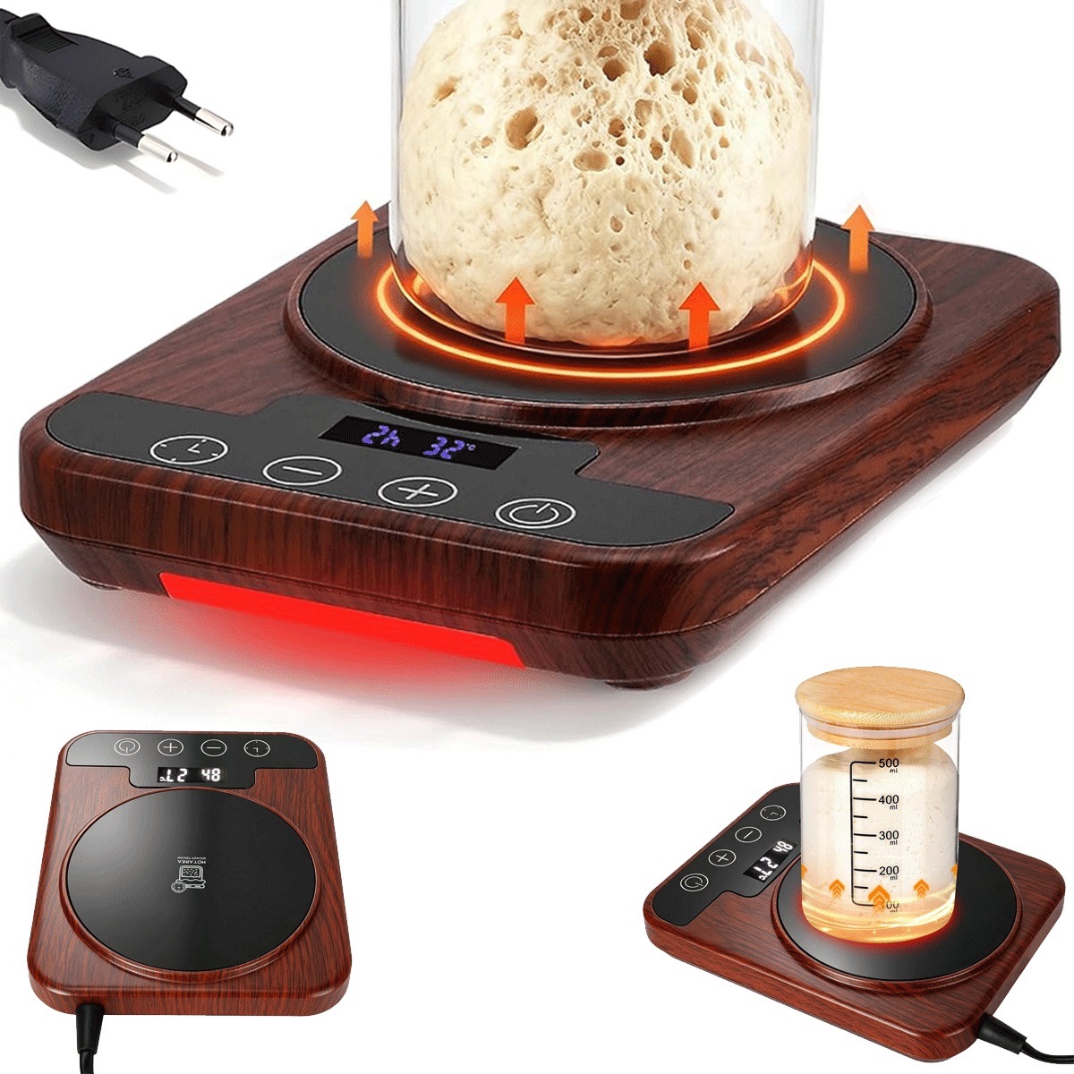 Ohřívač pro fermentaci kvásku 21-38°C Fermentor s termostatem 1-12h