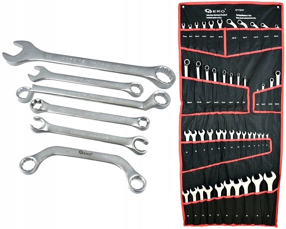 

Klucze Płasko Oczkowe 6-32 MM 47 Elementów Torx