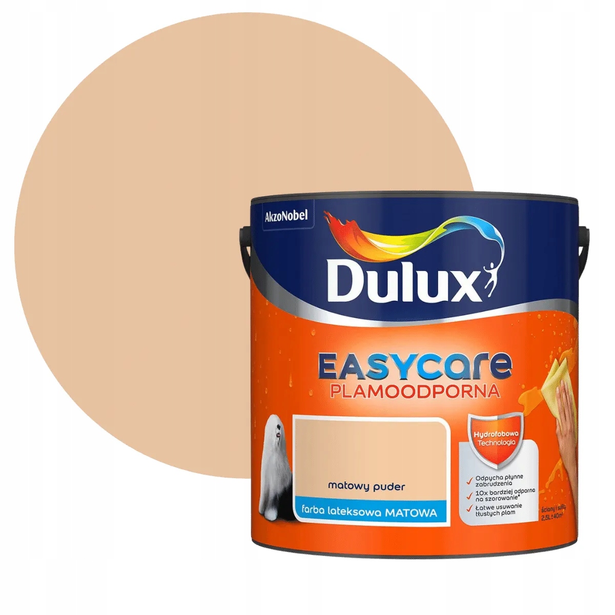 Dulux Easycare Barva Odolná Proti Skvrnám Matný pudr 2,5L