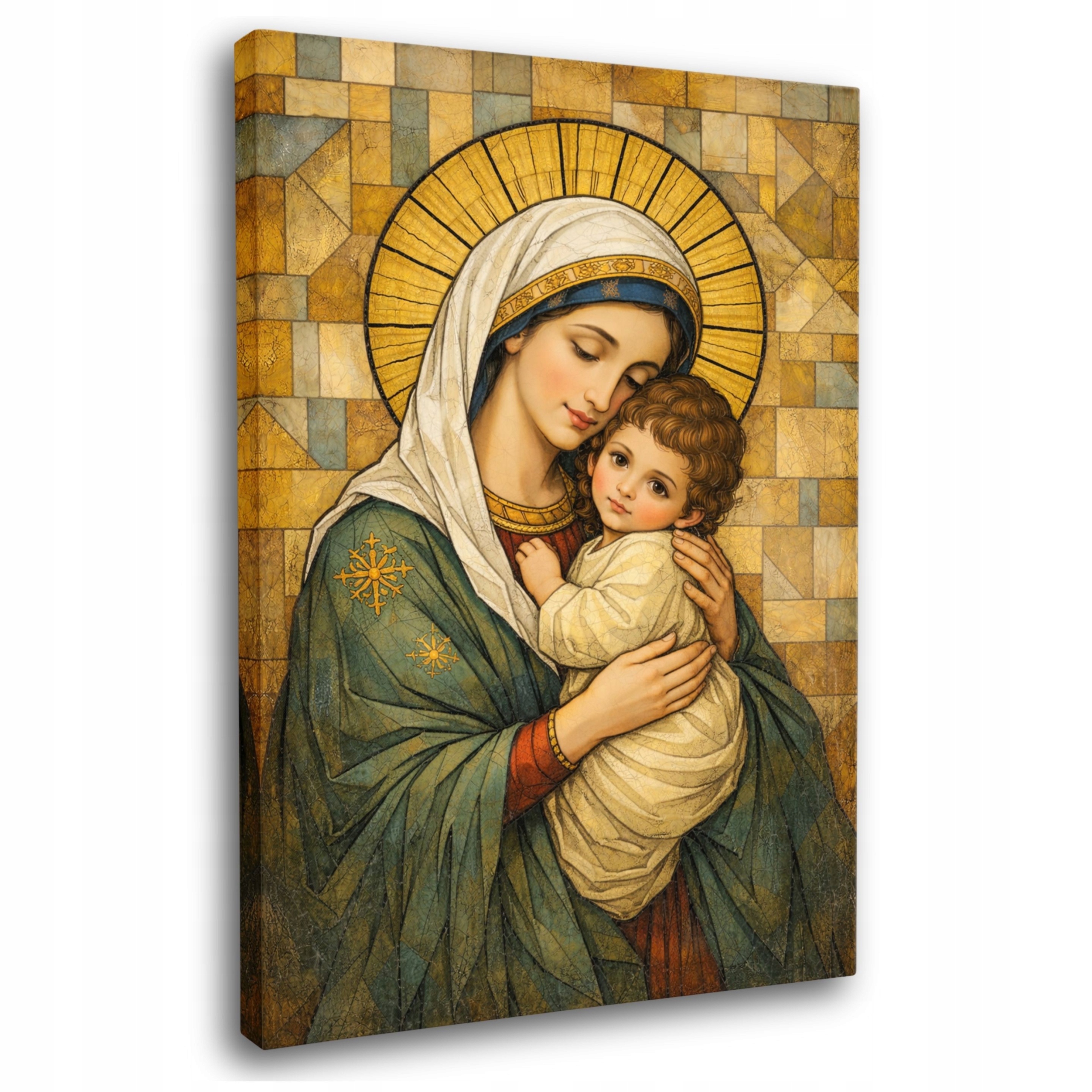 Obraz Religijny do Salonu Maryja z Jezusem 40x60 Obrazy na Płótnie