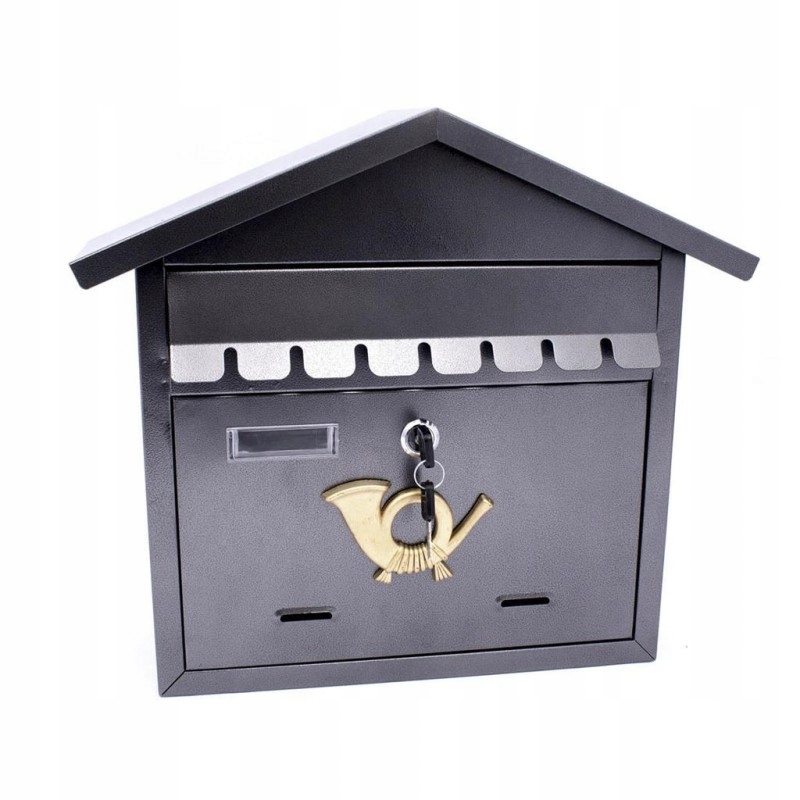 Poštovní schránka domek horizontální hnědá 31x24x14