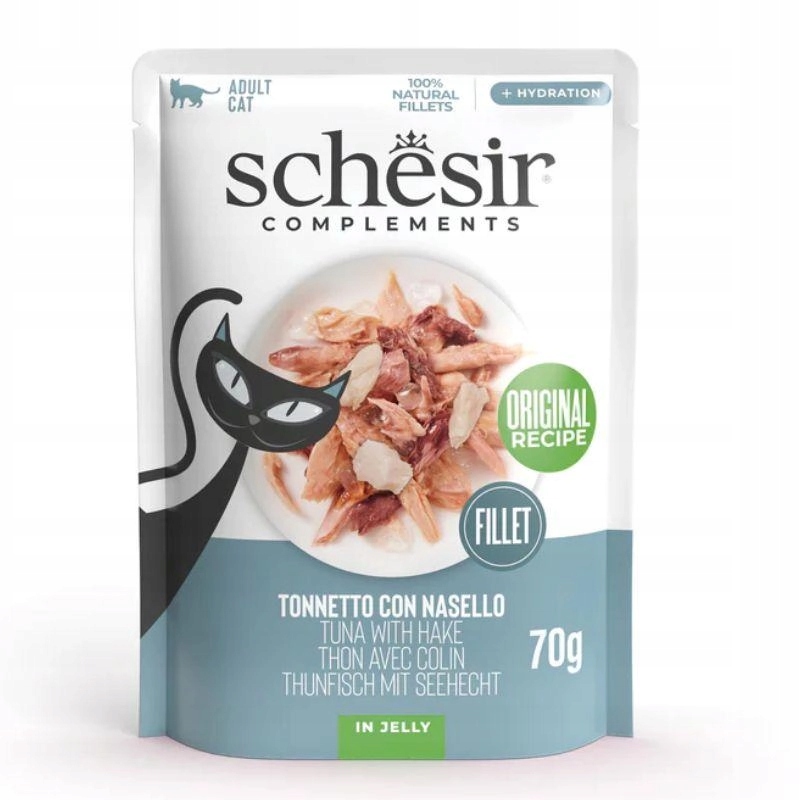 Levně Agras Pet Foods Schesir Tuňák s hake pro dospělé 24 x 70 g