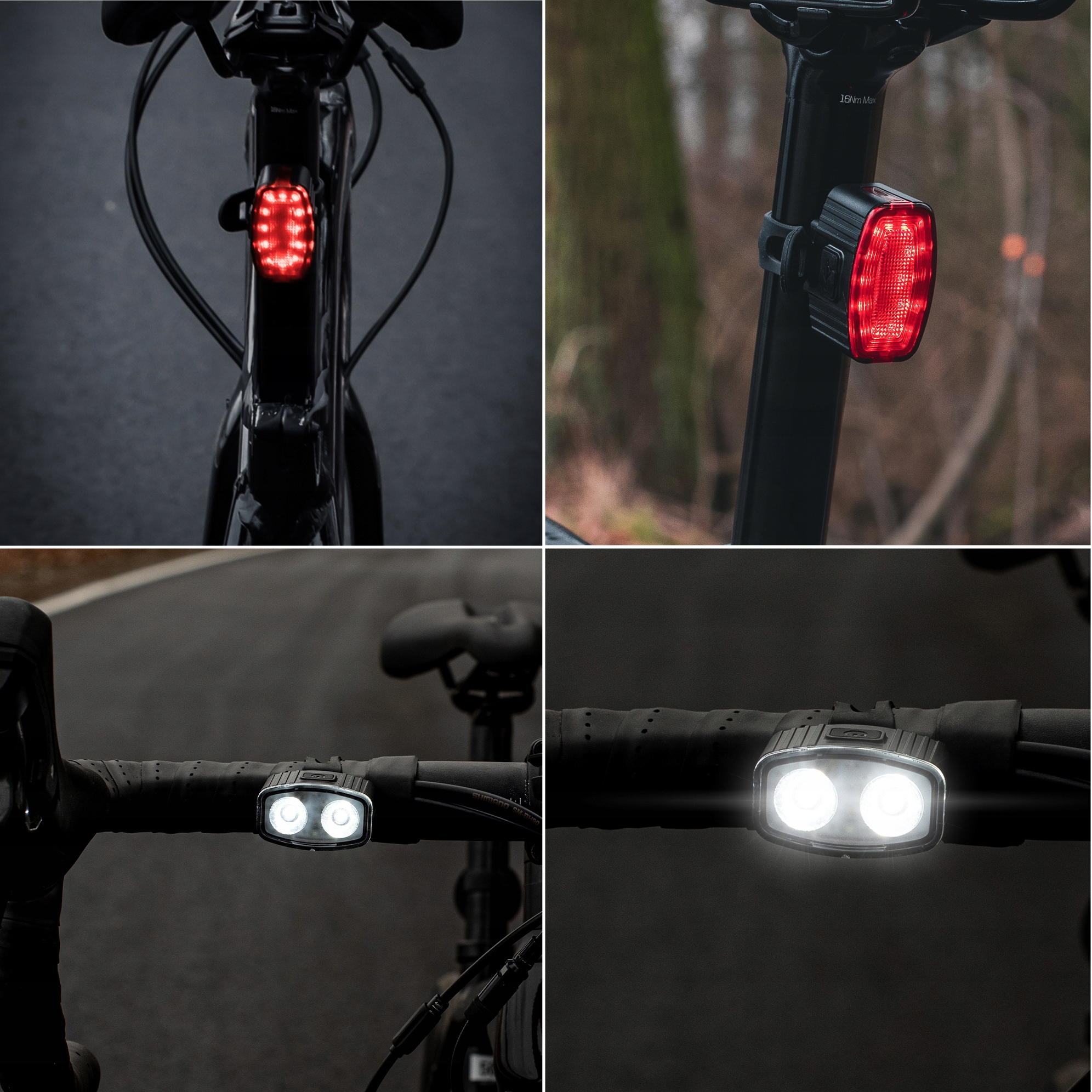 LAMPKA ROWEROWA ŚWITAŁO PRZÓD TYŁ LED NA KIERWONICE SIODEŁKO ZESTAW VAYOX Waga 33 g