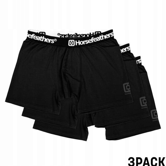 trenky Horsefeathers Dynasty 3Pack Boxer Black Velikost oblečení: S