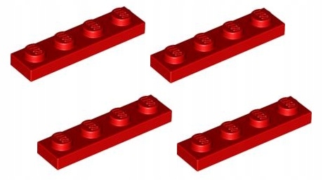 

Lego płytka 1x4 czerwona 4 szt. 3710 Nowa