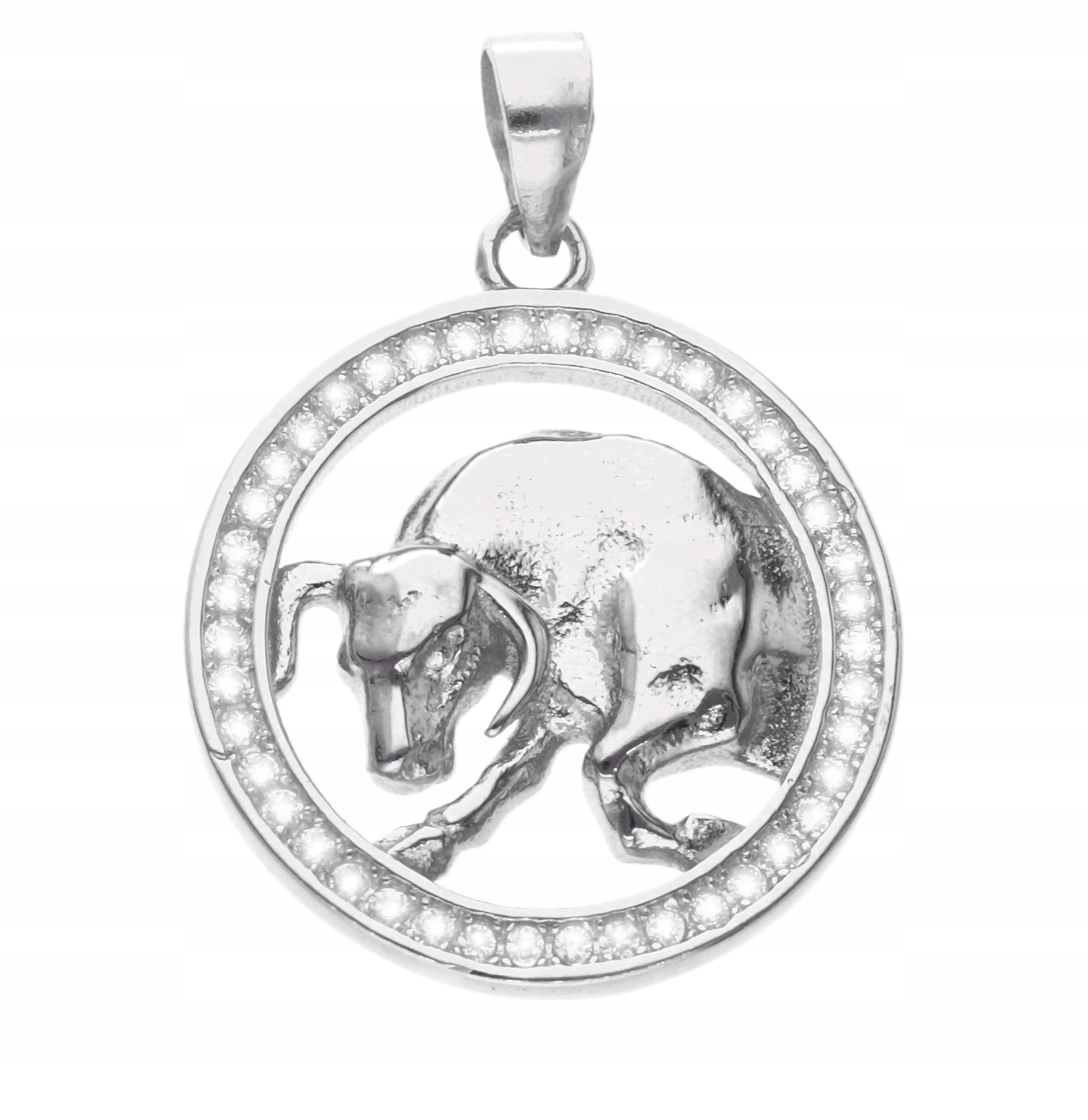 Stříbrný rhodiovaný přívěsek Ag 925, znamení zvěrokruhu Býk