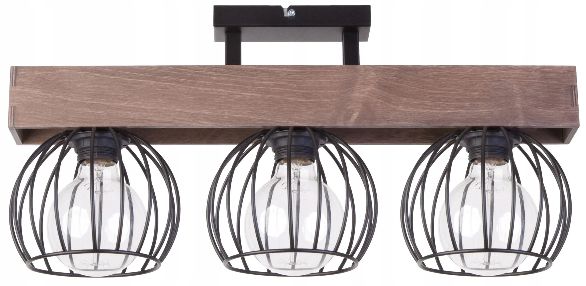 Stropná lampa loft industriálna trojitá čierna hnedá 54 cm Sigma