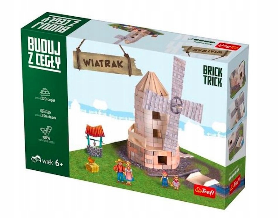 Trefl 60878 Brick Trick Buduj z cegły Wiatrak L