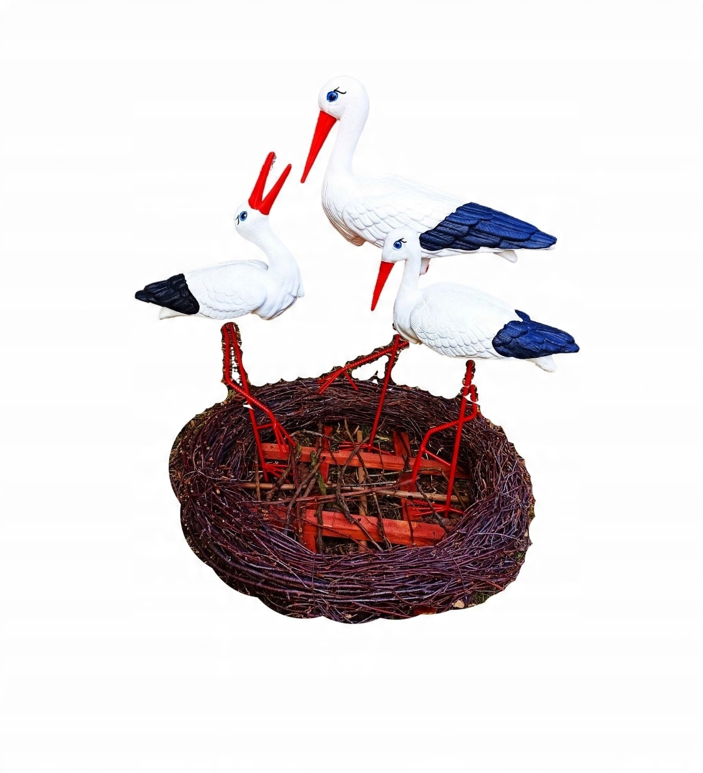 

Figura ogrodowa ozdobna 3 Bociany+gniazdo