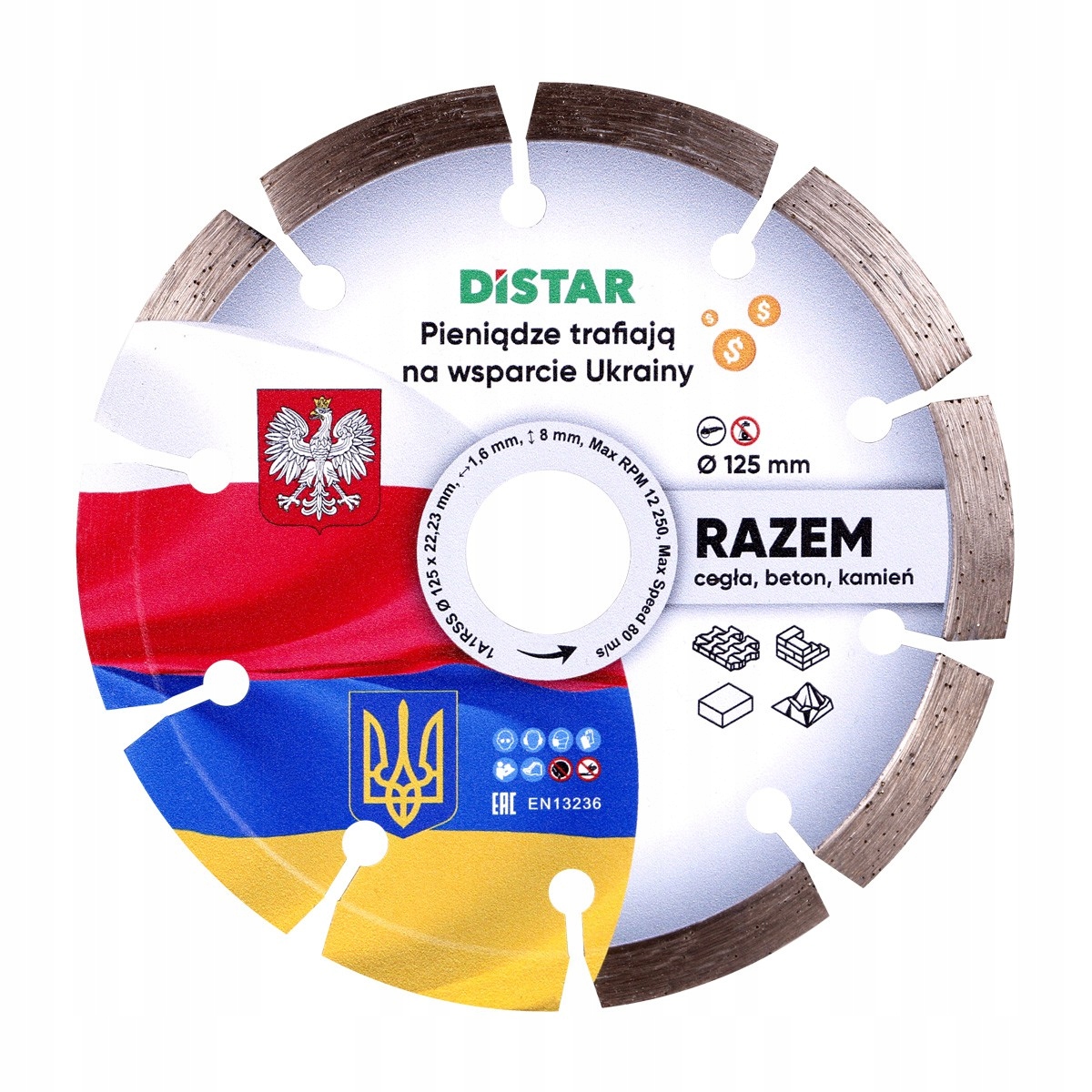 

Tarcza diamentowa do betonu cegły 125mm Distar