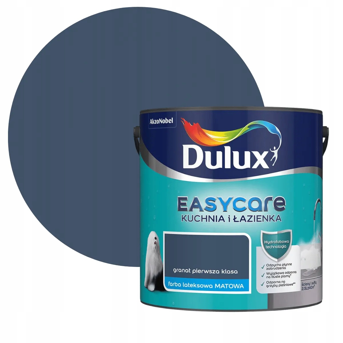 Dulux Easy Kuchyně Koupelna Granát první třída 2,5L Mat Barva Na Stěnu