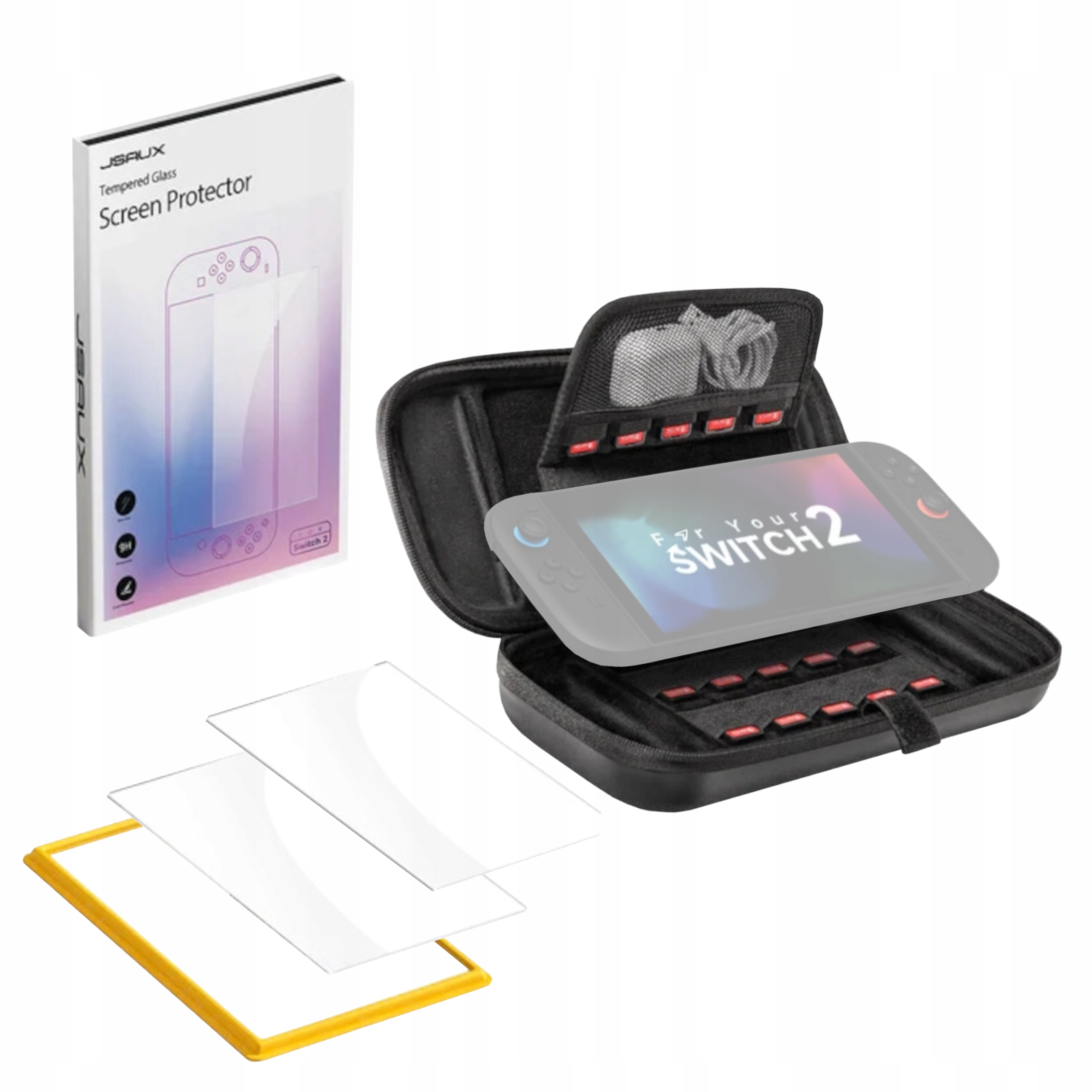 Szkło ochronne hartowane Etui Futerał Kieszeń na gry do Nintendo Switch 2