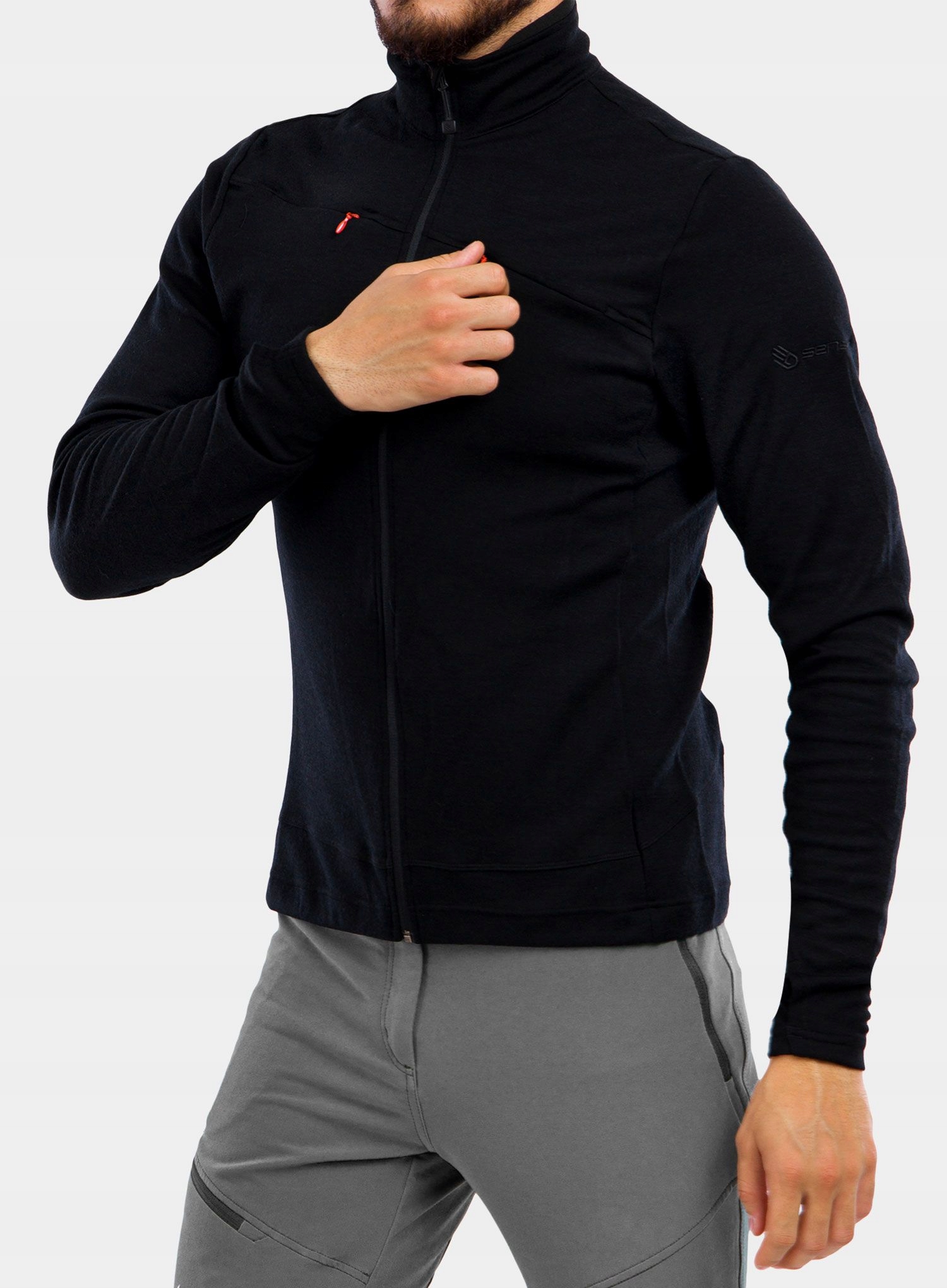 Mikina Sensor Merino Up Fleece Full Zip černá XXL