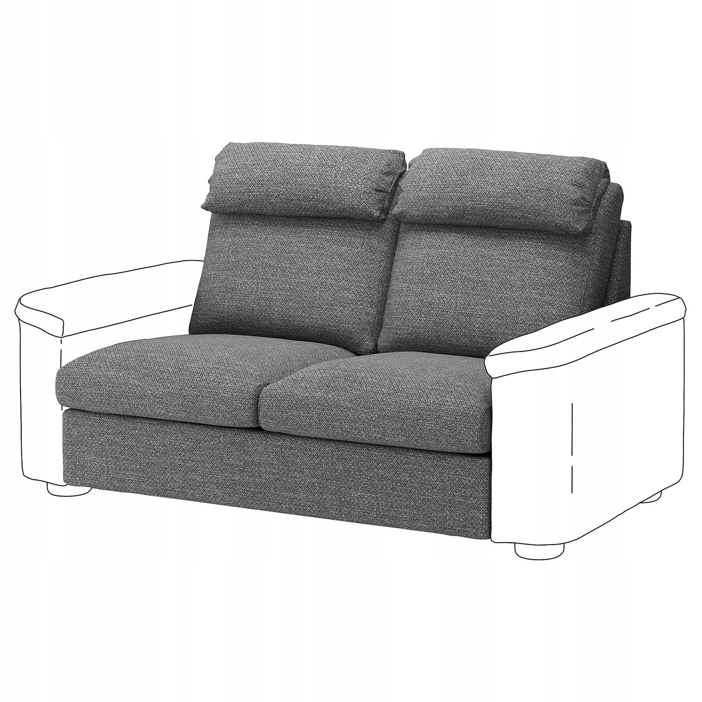 Ikea Lidhult Pokrytie 2-miestnej rozkladacej sekcie, Lejde šedý-čierny