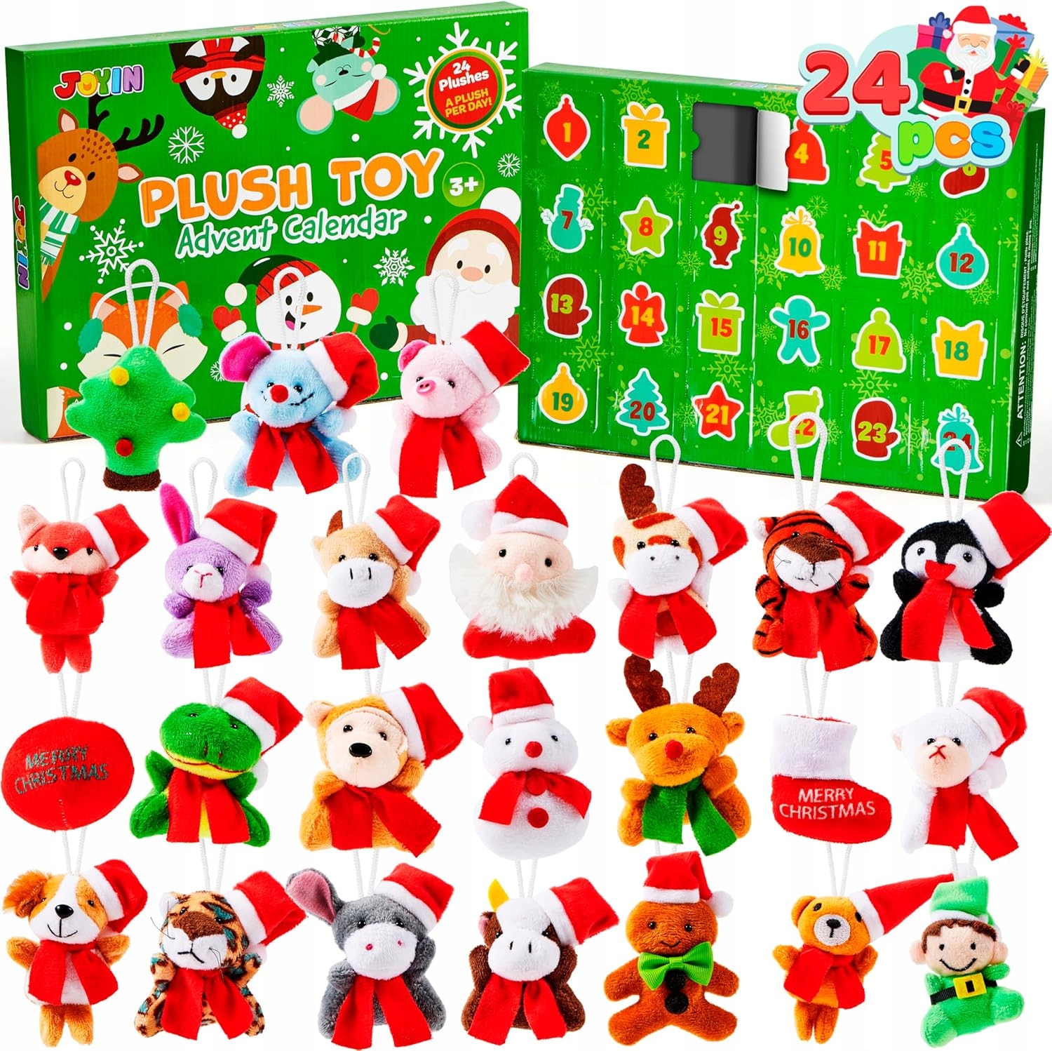 Adventní kalendář 2025 24, plyšáci, vánoční hračky pro děti