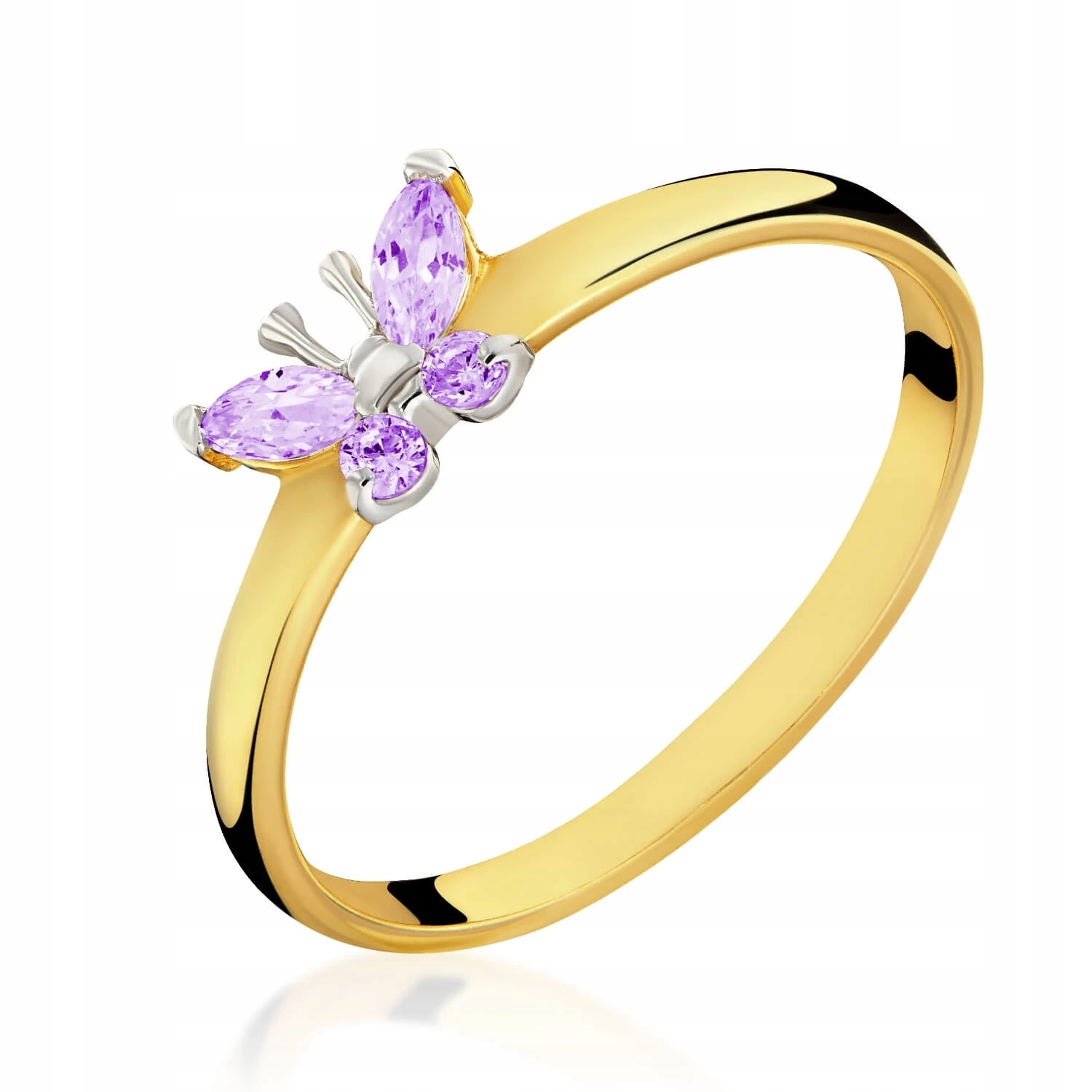 Prstýnek Prsten S Zlato Ryzost 585 Fialový