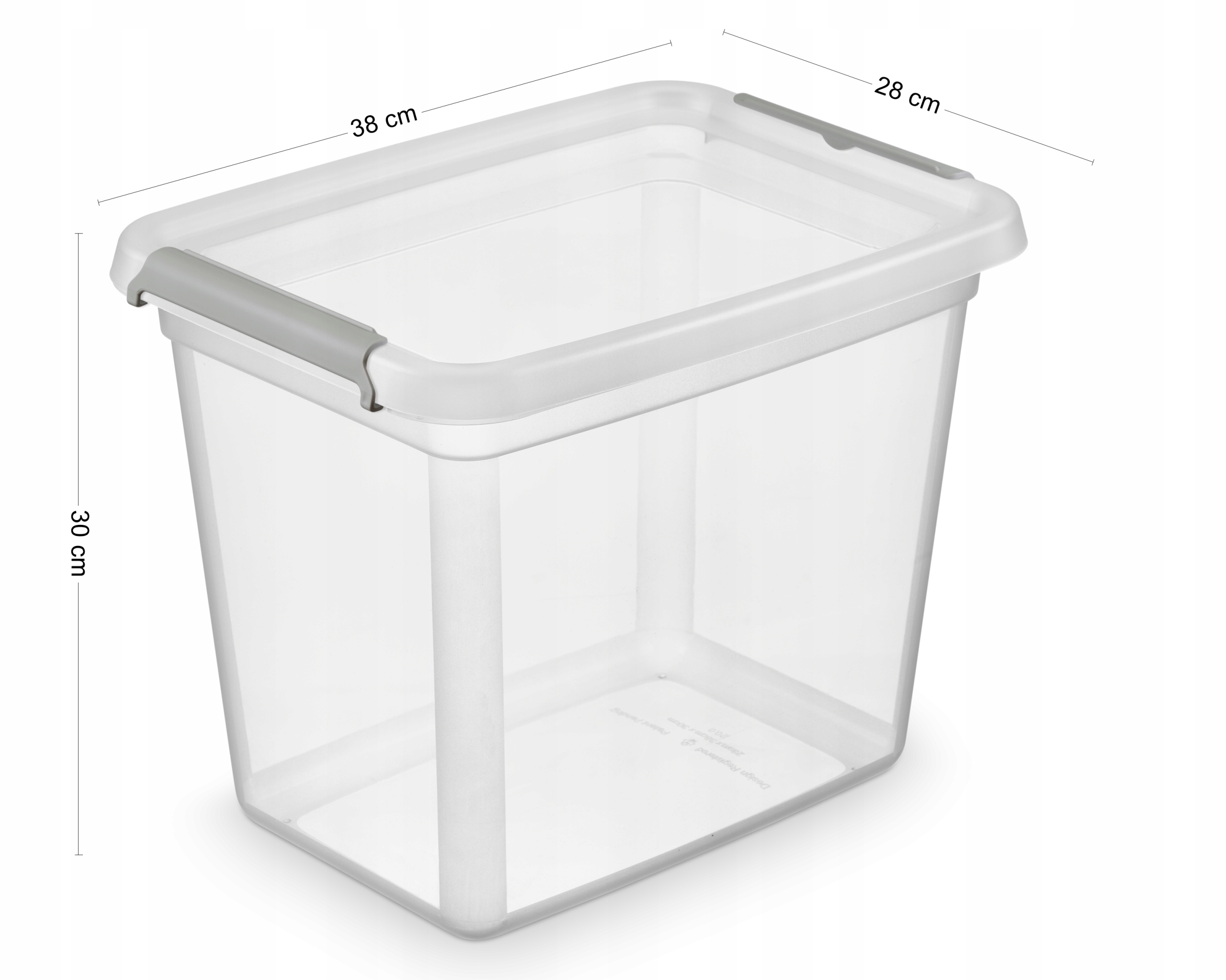 Pudełko 20 l z pokrywą pojemnik organizer plastikowy przezroczysty