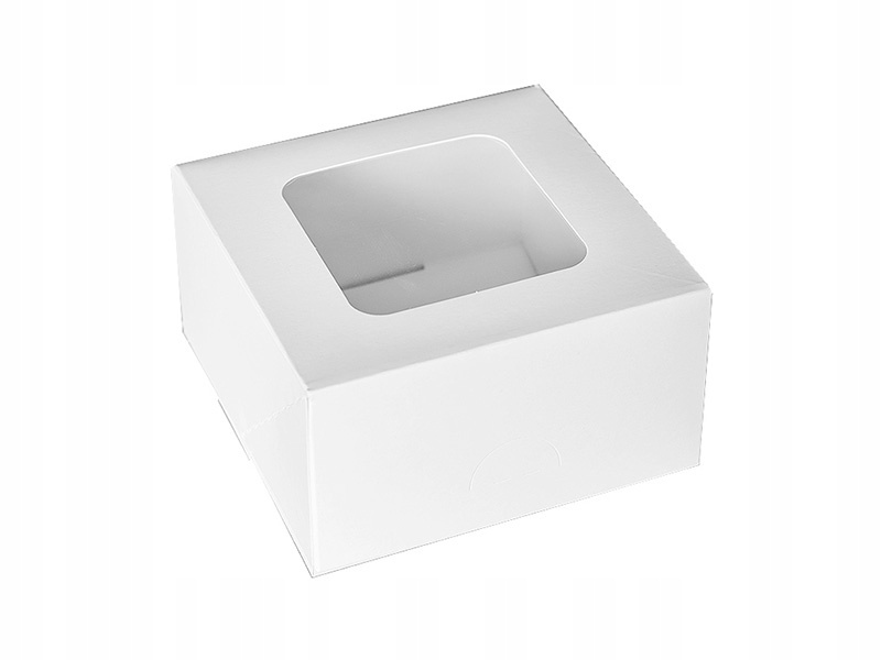 

Pudełko cukiernicze z oknem 13x13x7 cm Białe