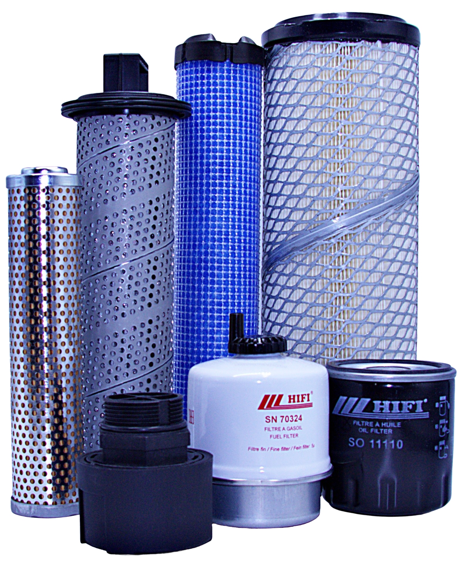 Filtry Weidemann 1260 s motorem Perkins 404D-15 – sada.