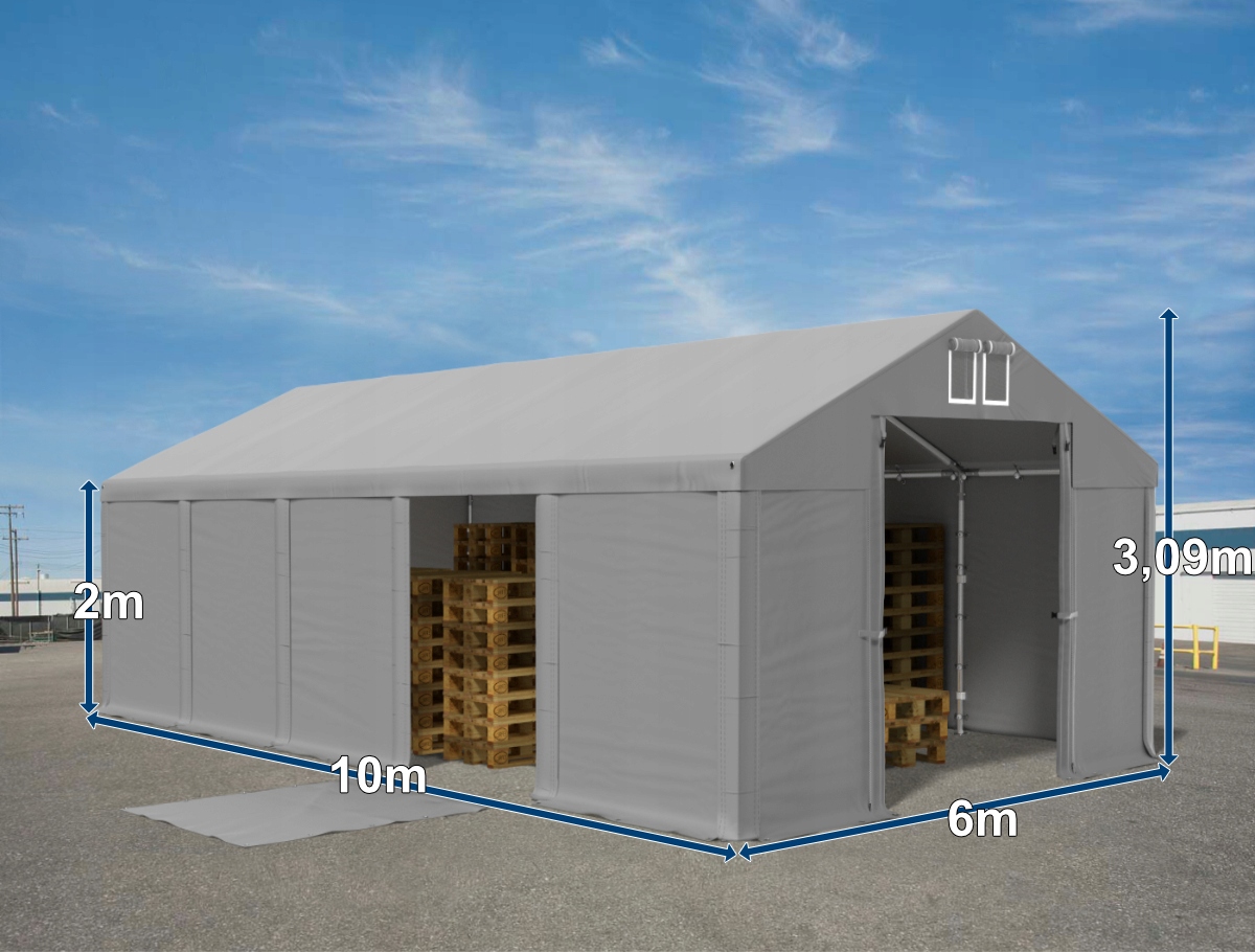 Namiot Przemysłowy 6x10 Magazynowy Garażowy MAGNUS Długość 10 m
