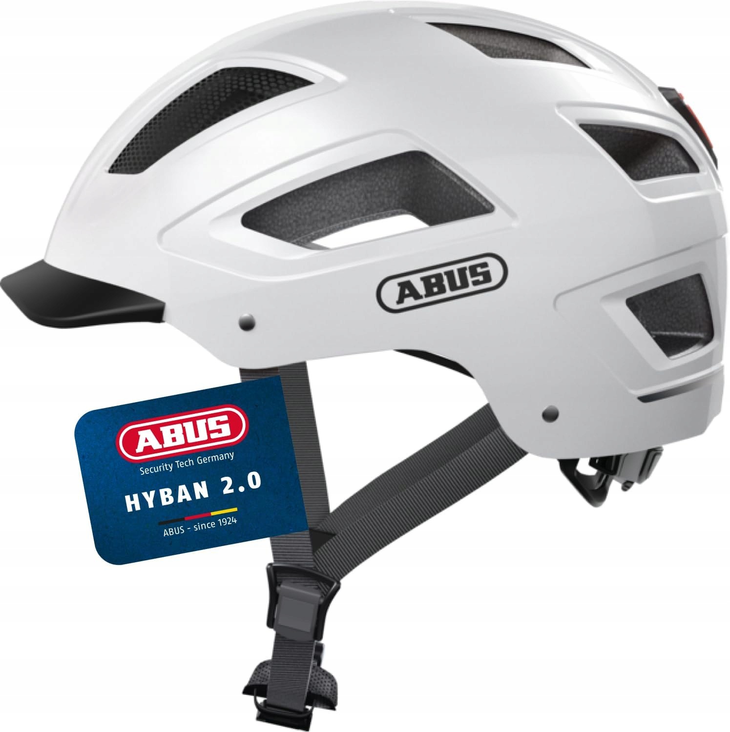 Městská cyklistická helma Abus Hyban 2.0 Polar White M 52-58 cm Led, Abs