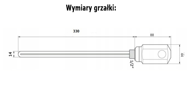 Grzałka Elektryczna Do Grzejnika 600 W CZARNA Kolor czarny